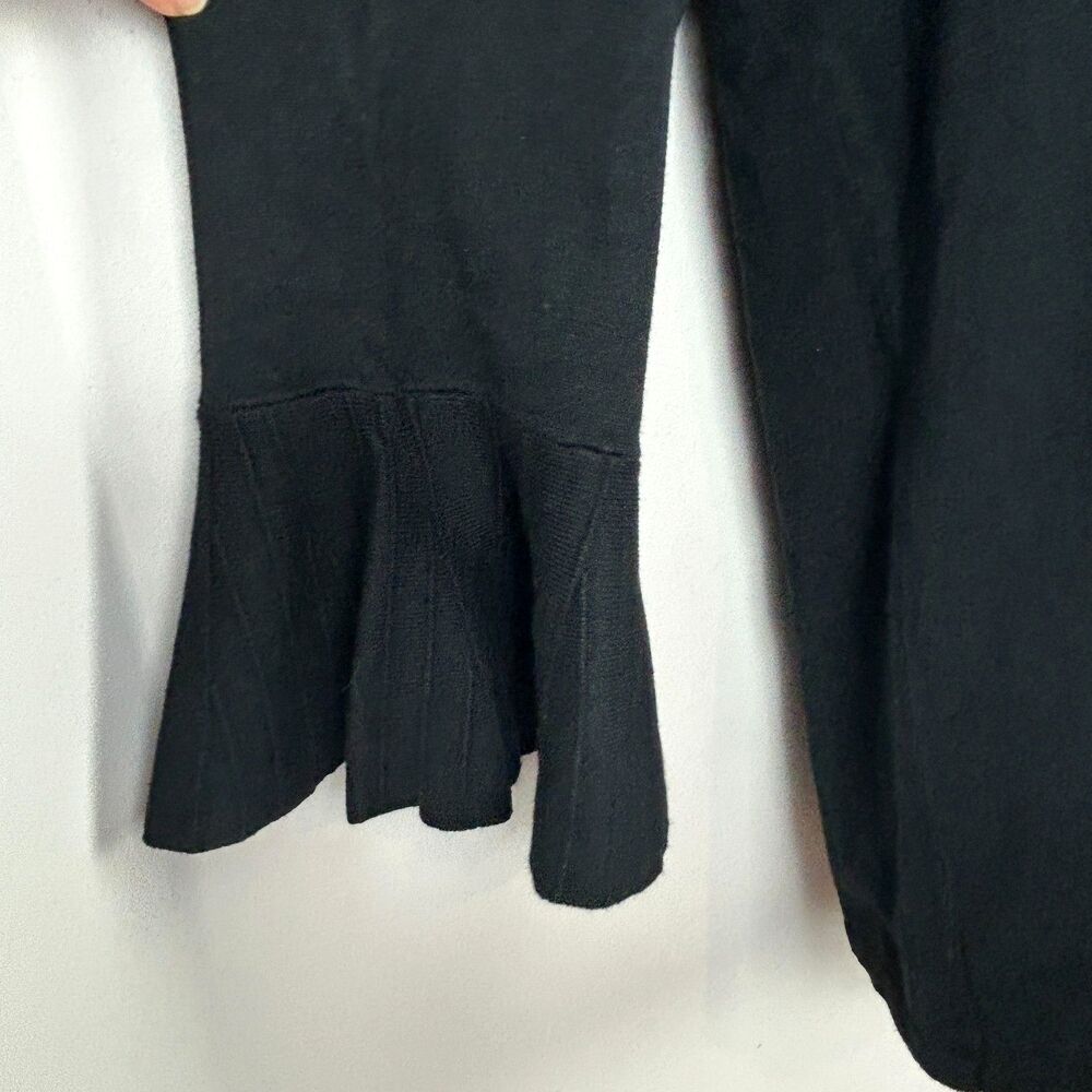 41 Hawthorn Black Boat Neck Ruffle Sleeve Sweater Size XL NWT - Picture 7 of 12